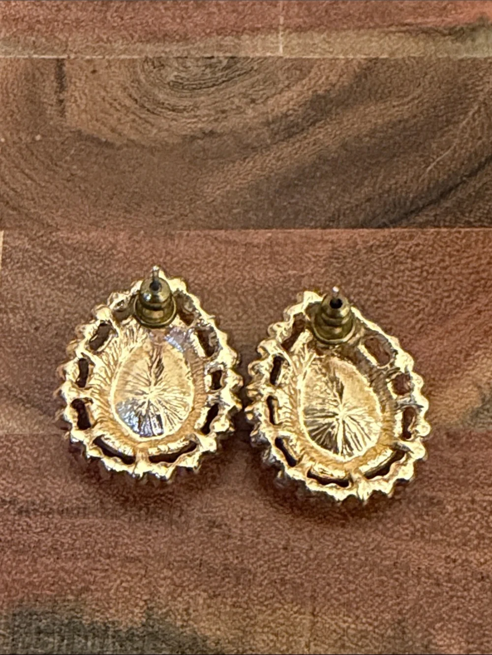Pave Crystal Teardrop Gold Tone Statement Earrings